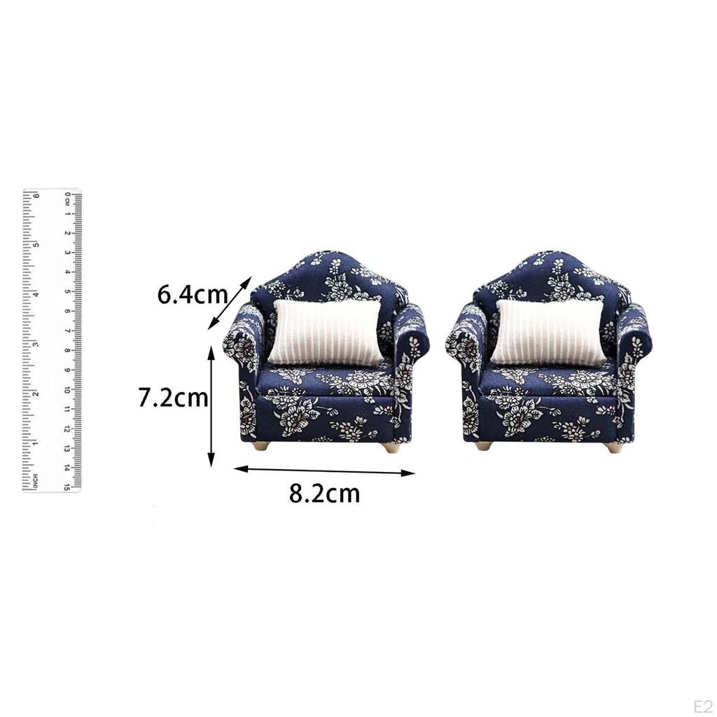 1/12 Dollhouse Miniature Sofa Decoration Accessories for Decor