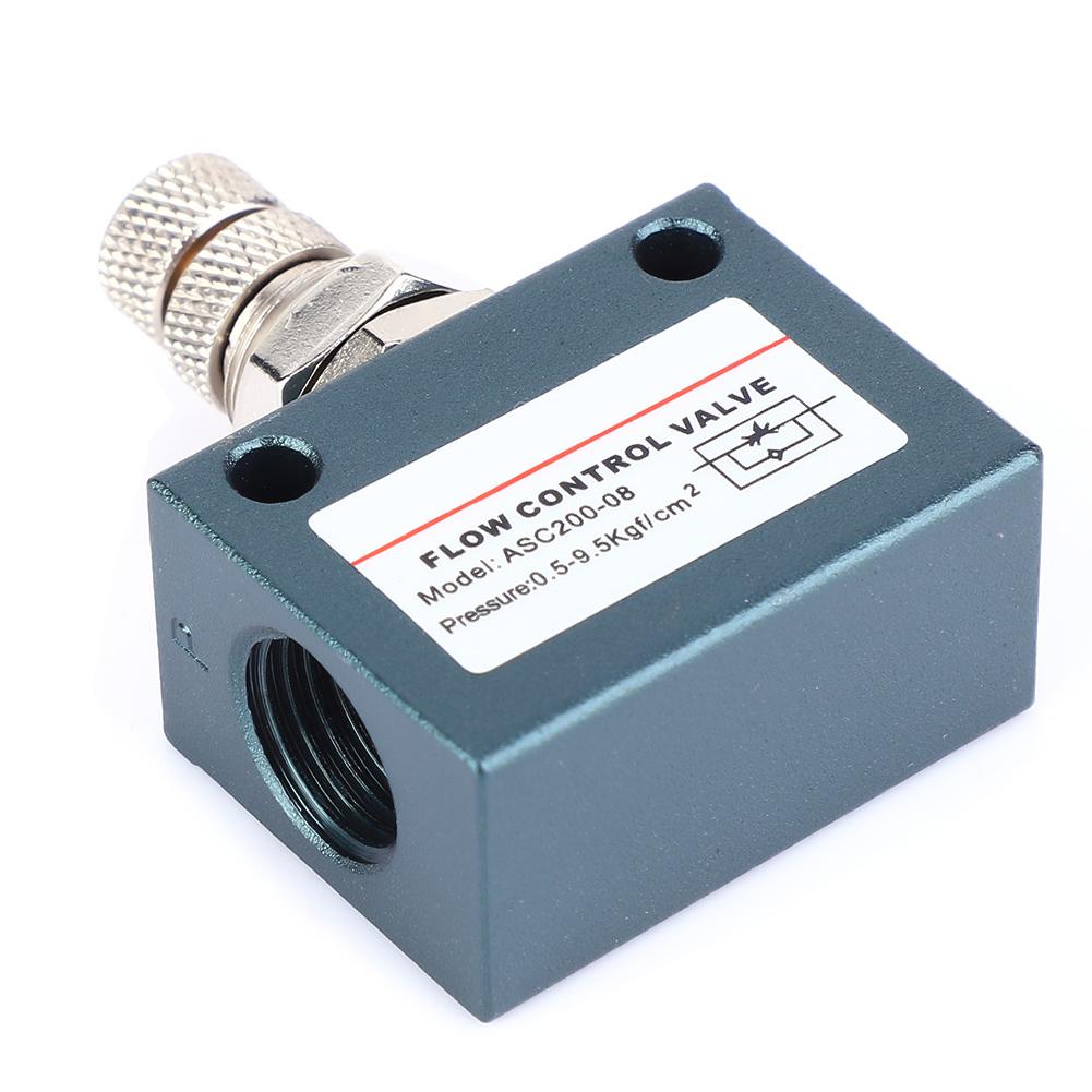 ASC200 08 G1 4 Pneumatic Air Flow Speed Control Valve Aluminum Alloy Throttle Valve