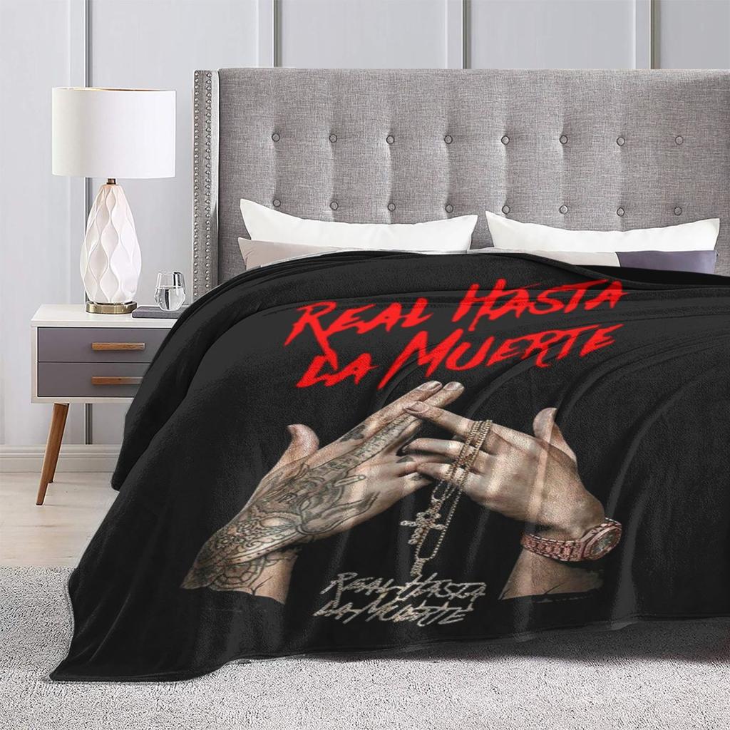 Warm Soft Blanket Picnic Anuel AA Throw Blanket Real Hasta La Muerte Flannel Bedspread Bedroom Colorful Sofa Bed Cover