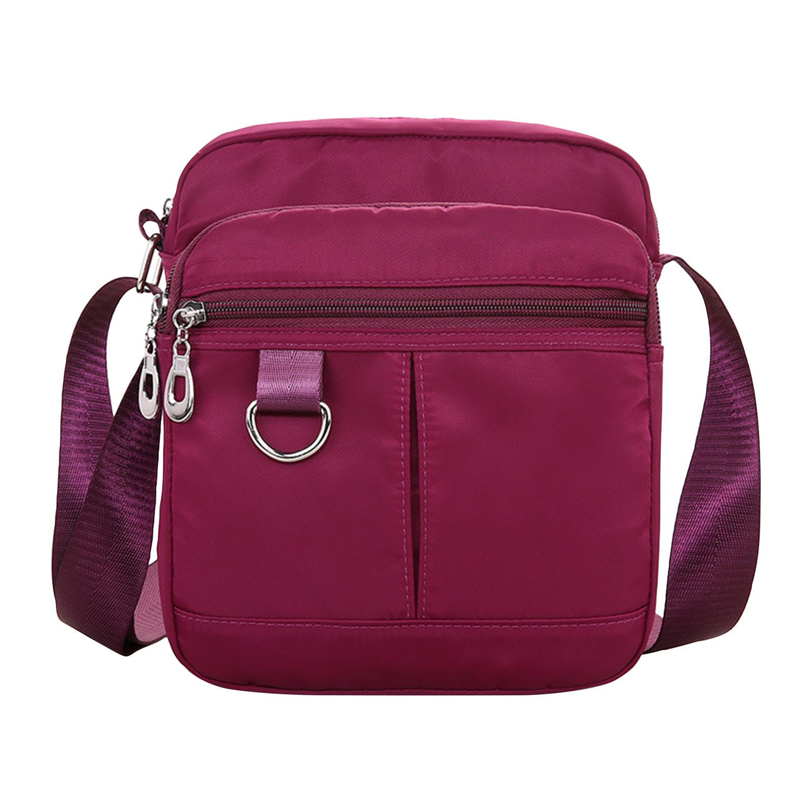 

Сумка через плечо для мужчин, с карманом на молнии, носимая и удобная мужская сумка через плечо для пеших прогулок, ходьбы, езды на велосипеде, путешествий, велоспорта S темно-фиолетового