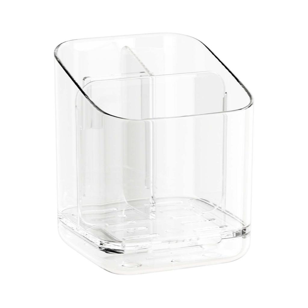 Toothbrush Holder With Tray, Wall Mounted, Non Perforated Bathroom Storage Rack, Toothpaste Storage
