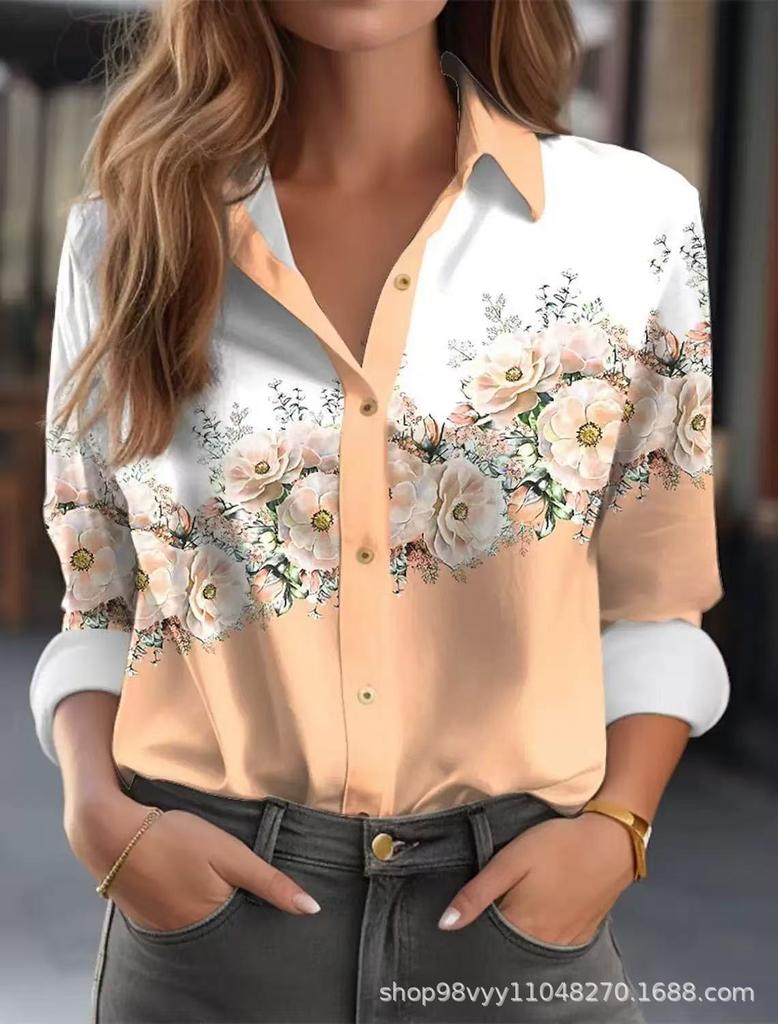 Floral 3D Printed Women's Casual Shirt