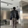 Men's Autumn Retro Loose-Fit Pad Leather Motorcycle Jacket