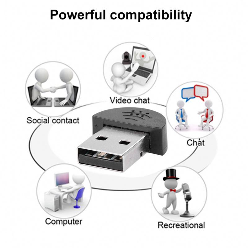 1 PC Portable USB Mini Studio Speech Microphone Recording Audio MIC Adapter for Computer PC