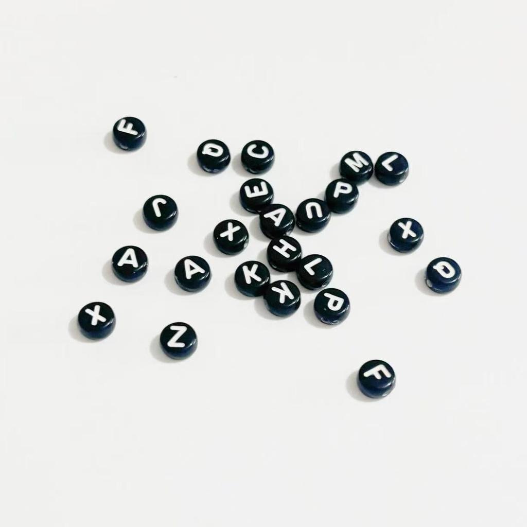 4x7mm Acrylic English Letter Beads for DIY Jewelry Making - Flat Beads for Bracelets & Necklaces