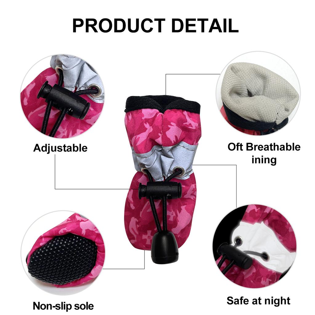 Hundeschuhe für große Hunde mit bedruckten mittelgroßen Hundestiefeln Pfotenschutz Sommer Heißer Asphalt Wasserabweisend bei Regenwetter, Ou