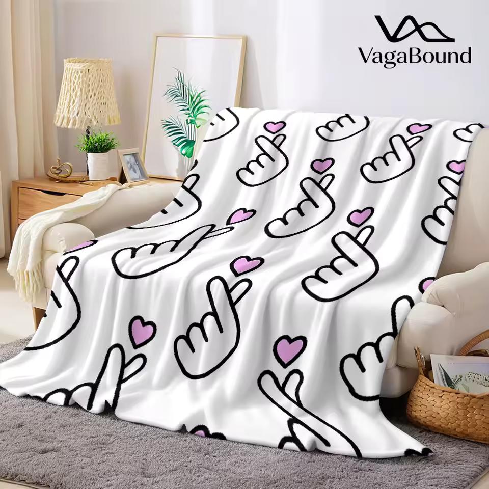 Pastel Star Texture Flannel Blanket Warm Soft Halloween Christmas Decorative Couch Warm Cozy All-Season Gift