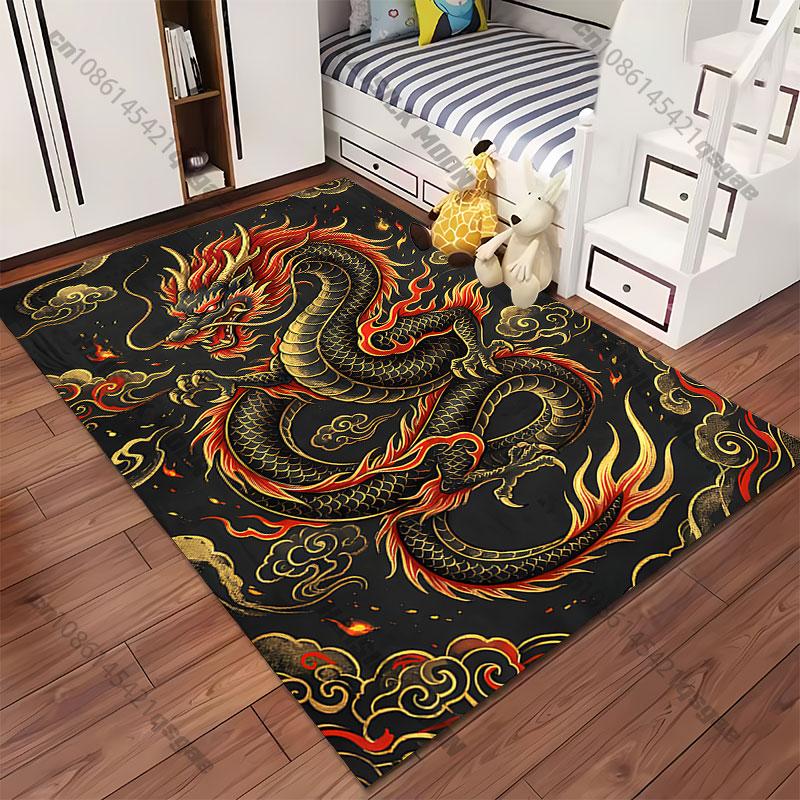Fiery dragon power and strength carpet Yoga living room room decor children's crawling mat doormat area rug games mat