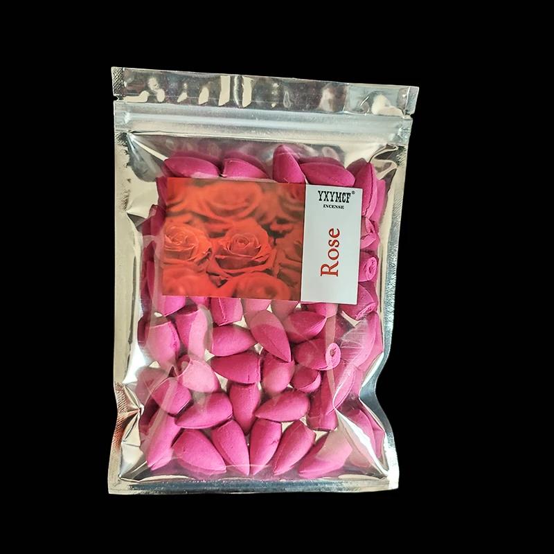 50Pcs Smoke Backflow Incense Cones Household Natural Reflux Tower Incense Jasmine Tea Cone Incense Room Fragrance Bulk Sale