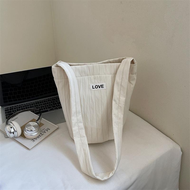 Korean large-capacity tote bag 2025 autumn and winter cloth bag bag women's fashion shoulder bag casual solid color crossbody bag