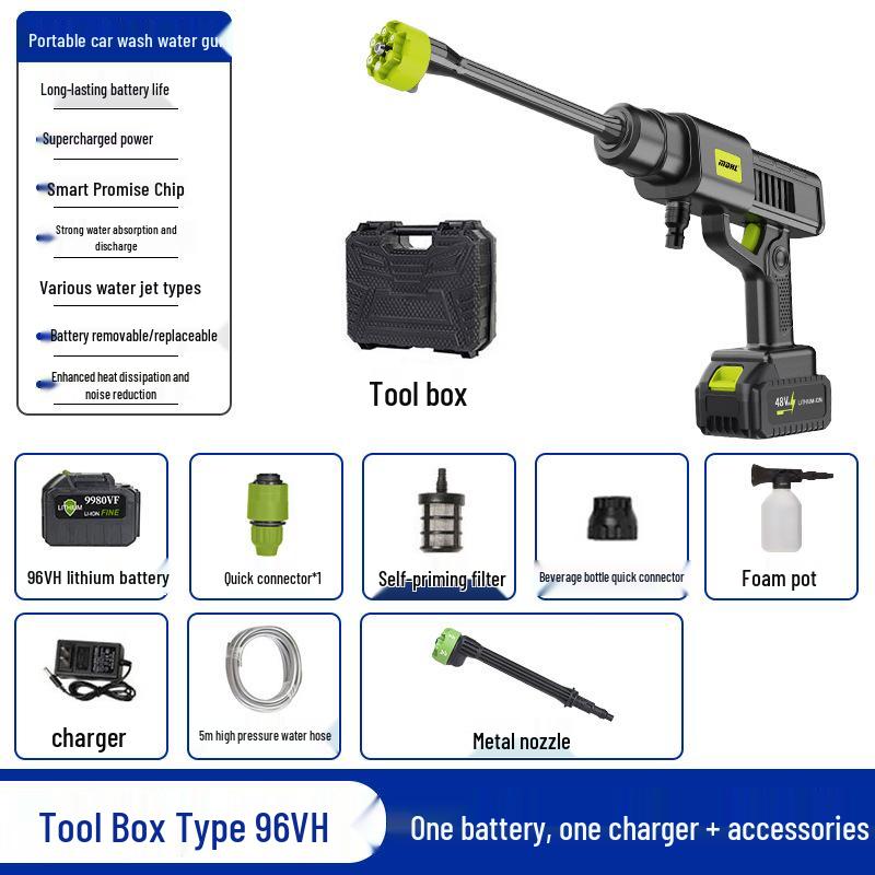 Tragbare Hochleistungs-Kabellose Auto-Wasch-Drucksprühpistole