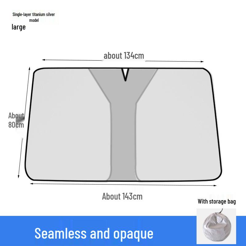 Titanium Silver Car Sunshade Windshield & Window Blackout with Heat Insulation and Laser Sun Blocker
