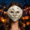Masque d'Horreur Style Rétro Ancien Masque de Visage Fissuré pour Halloween, Mousse Respirante Légère Trous pour les Yeux Sinistres avec Sangle Réglable Accessoires Effrayants, pour