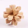 Wooden Kongming Lock,3D Brain Teaser Puzzle,Office Decompression Puzzle for Adult, Desktop Intelligence Gift for Kids (Flower)