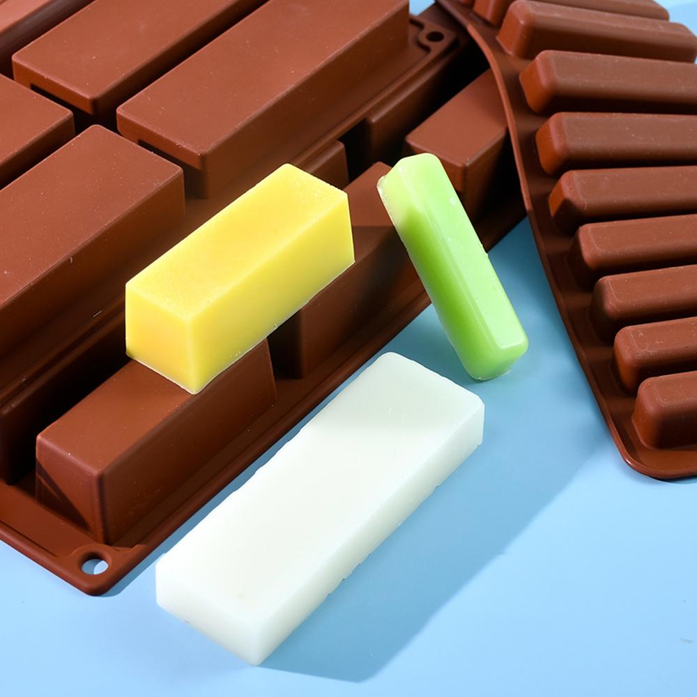 Chocolate Mold Silicone Handmade 8-Cavity Long Finger Cookies Mold Square Silicone Candy Mold For Baking Candy Chocolate Snacks
