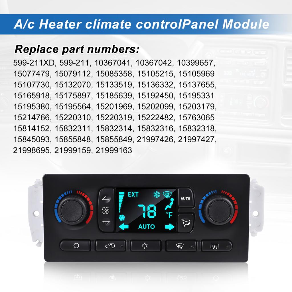 599-211XD AC Heater Climate Control Module Switch for GMC Chevrolet Cadillac Oldsmobile Hummer Buick 10367041 Replacement Parts