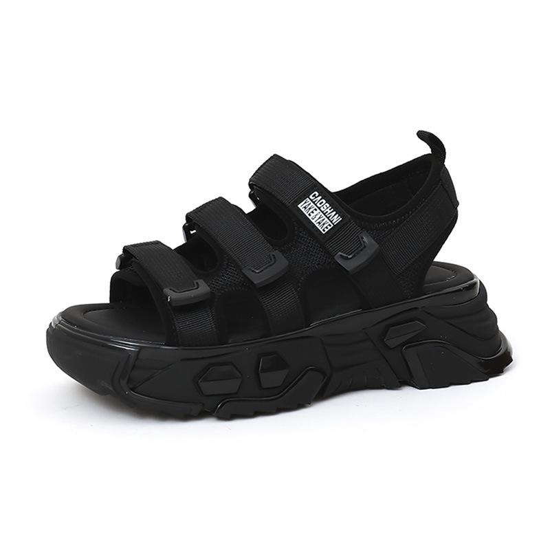 Popcorn cover shell platform sandals women's 2025 summer new Velcro sports style sandals women's casual beach shoes