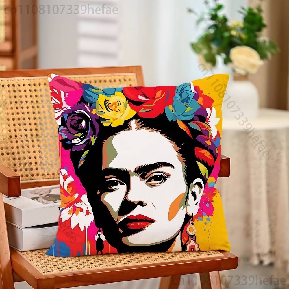Moderne FFridaS KKahlo Kissenbezüge für Schlafzimmer Wohnzimmer Sofa Heimdekoration Polyester Kissenhülle mit Reißverschluss