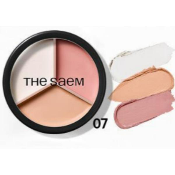 The Saem Cover Perfection Triple Pot Concealer – Multi-Correcting Concealer Palette (6 Shades)
