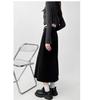Women's Plus Size High Waist A-Line Woolen Pleated Skirt for Pear Shape, Mid-Length, Slimming Hips Cover