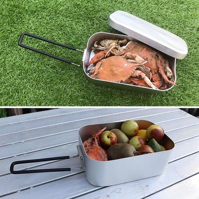 Mini Folding Stove Lunch Box Steaming Rack Combo Set for Picnic Camping Hiking Fishing