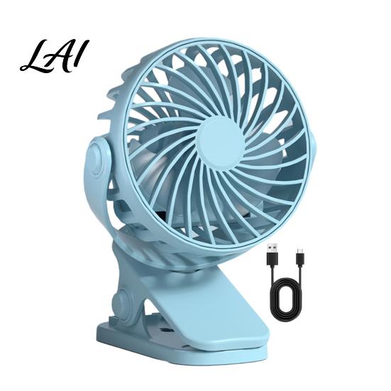 Nízkohlučný přenosný ventilátor s klipem, vestavěné noční světlo, nastavitelná 3 rychlostní, USB dobíjecí, stolní s 720° rotací, tichý, osobní