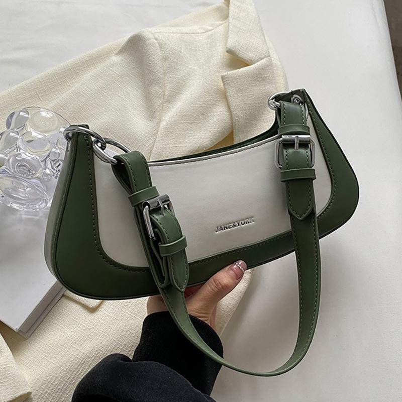 

Высококачественные женские сумки 2024, новый стиль, модный и универсальный нишевый дизайн, маленькая сумка на одно плечо, текстурированная модная сумка подмышками зелёный/белый