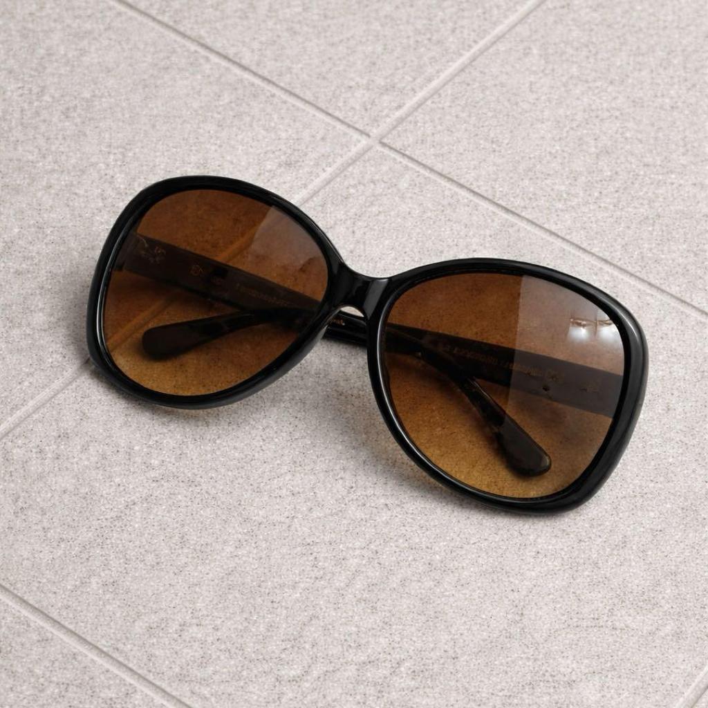 Used TORY BURCH Sunglasses Black Brown Lens