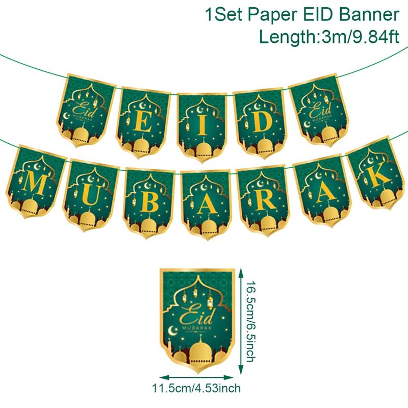 Middle East Festival Eid Mubarak Banner Moon Castle Mubarak Eid Garlands Islamic Muslim Happy Eid Mubarak Home For Decor 2026