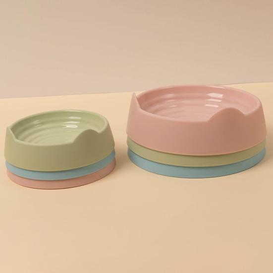 Pet Feeder Convenient Easy Cleaning Sturdy Smooth Edge Eco-friendly Feed Water Solid Color Ear Shape Food Water Feeder Pet Supplies