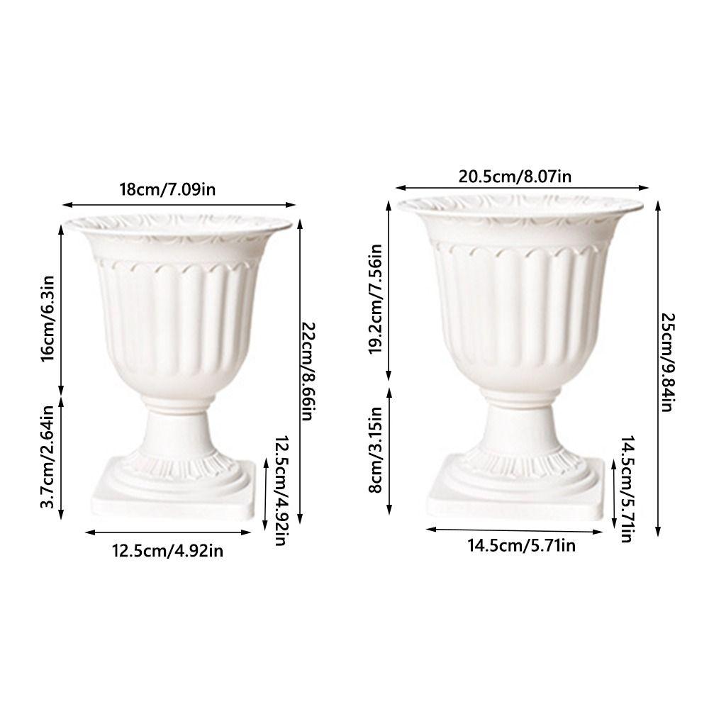 2pcs Wedding Pedestal Style Plastic Containers Flowerpot Roman Flower Vase  Flower Arrangement