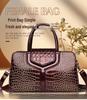 Women's Retro Crocodile Pattern Handbag - Large Capacity, High-End Shoulder & Crossbody Tote
