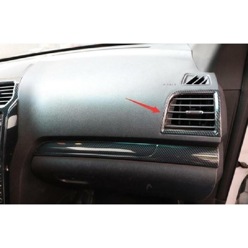 Console Side Outlet Vent Frame Cover For Ford Explorer 2011-19 ABS Carbon Fiber