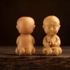 Home Decor Boxwood Carved DIY Little Monk Figurines Key Chain Pendant Car Ornament Buddha Statue