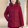 Plus Size XL-5XL Middle Age Woman Coats Winter Short Parkas Hooded Embroidery Casual Thick Warm Outerwears Women's Jackets