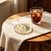 4Pcs Acrylic Dried Flower Coaster Heat-Resistant Waterproof Cup Mat Transparent Non-Slip