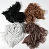 Ruffled Edge Silk Scarf Polka Dot Ramadan Long Scarf High Qulaity Head Wrap  Outdoor