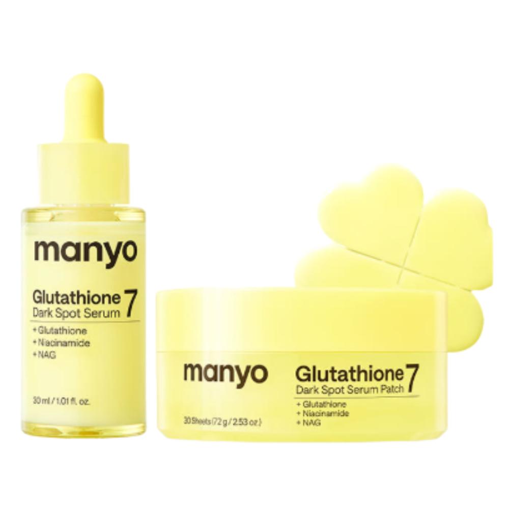 

ma:nyo Glutathione 7 Dark Spot Serum 30ml & Vitamin Patch 30 Sheets | Targeted Brightening & Blemish Solution K-Beauty Set