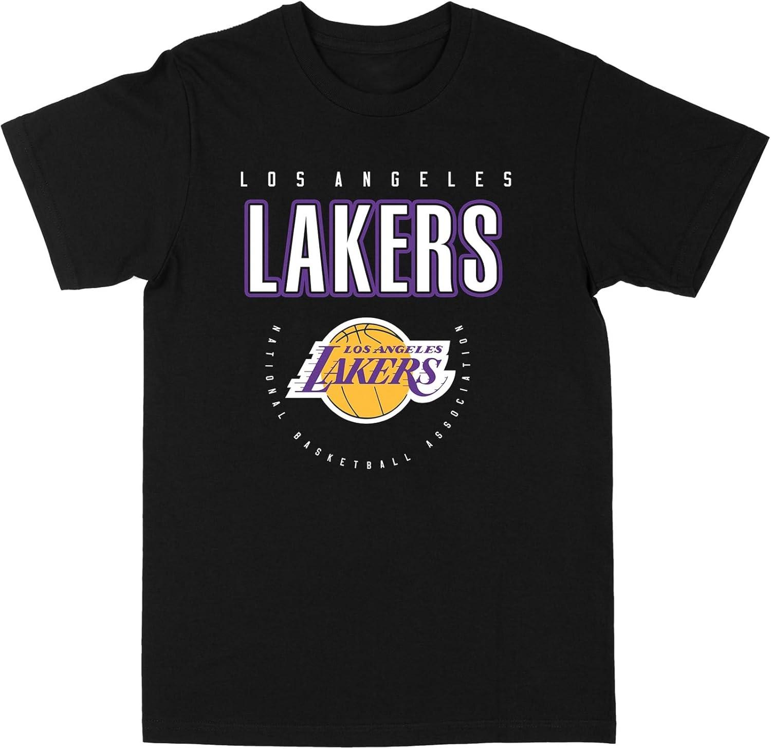 Черная футболка Philcos с контурным логотипом Los Angeles Lakers S