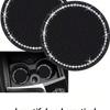 2pcs-Rhinestone Decor Anti- Car Coaster