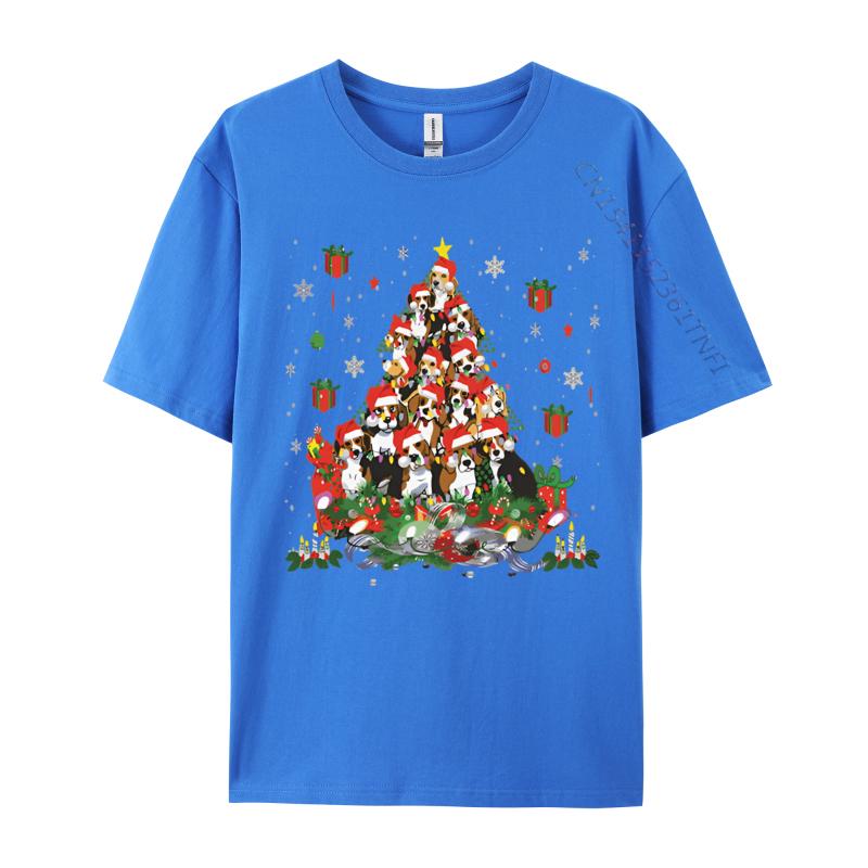 Beagle Christmas Funnys Beagle Xmas T Shirts Print Tee Shirts Tops Clothes Blue And White Graphic T Shirts