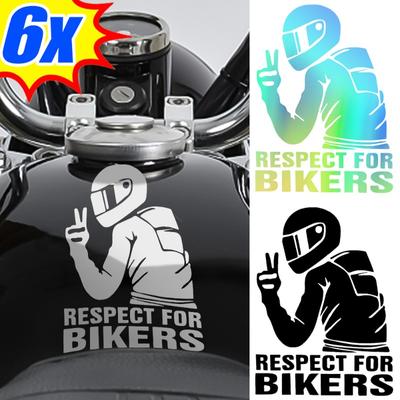 Auto-/Motorradaufkleber „Respekt für Biker“, Musteraufkleber, Motorräder, Karosserie, Laser-reflektierender Aufkleber, dekorative Autokratzaufkleber
