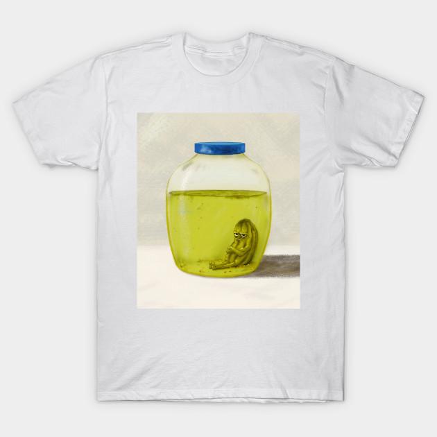 

Men Black Print T-shirt The Last Pickle No-Cut Transfer Paper Print Cotton Tshirt 3XL білий