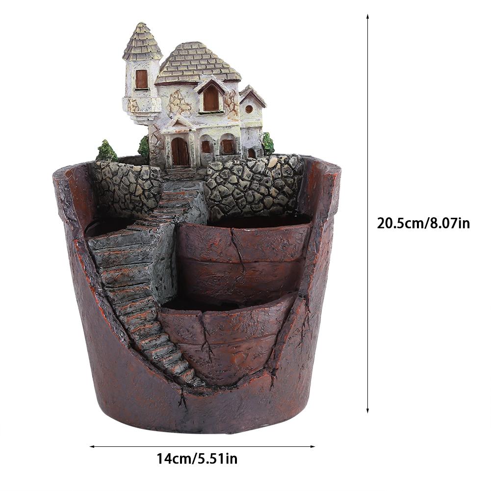 Vaso per piante grasse in resina creativa Contenitore Cesto per erbe e fiori Decorazione per casa e giardino Castello