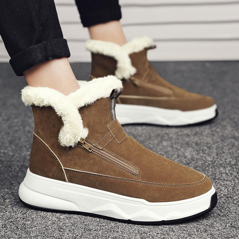 2025 New Autumn Winter Shoes for Men Warm Casual Anti Slip Snow Boots Fashionable Plush High Top Men's Cotton Shoes Botas Hombre