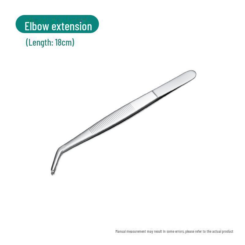 Silver Stainless Steel Non-Slip Tea Tweezers with Extended, Thickened Teeth