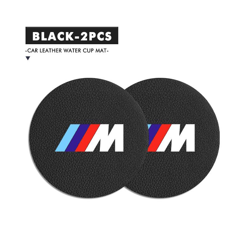 2PCS Suede Car Coaster Water Cup Slot Non-Slip Pad For BMW Performance X1 X3 X5 E39 E46 E90 F20 E60 F30 M3 M5
