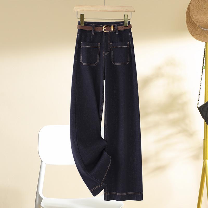 

Women s Wide-Leg Jeans - Spring & Autumn 2024, New Slimming, Loose Fit, Petite Straight-Leg Floor-Length Pants. 26 (85-95 lbs)