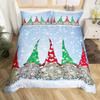 Christmas Gnomes Duvet Cover Set Santa Claus Xmas Comforter Cover Merry Christmas Bedding Sets Winter Snow Holiday Quilt Cover