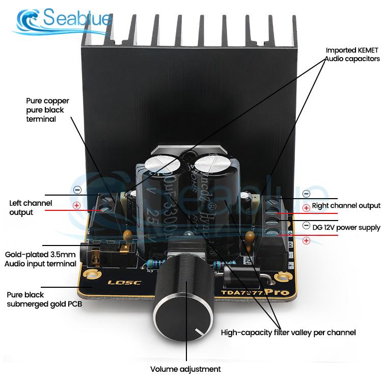 TDA7377 DC 12-18V Audio Amplifier Module 35W*2 Dual Channel Stereo Power Aamplifier Board Connected To 4-8 ohm Speakers
